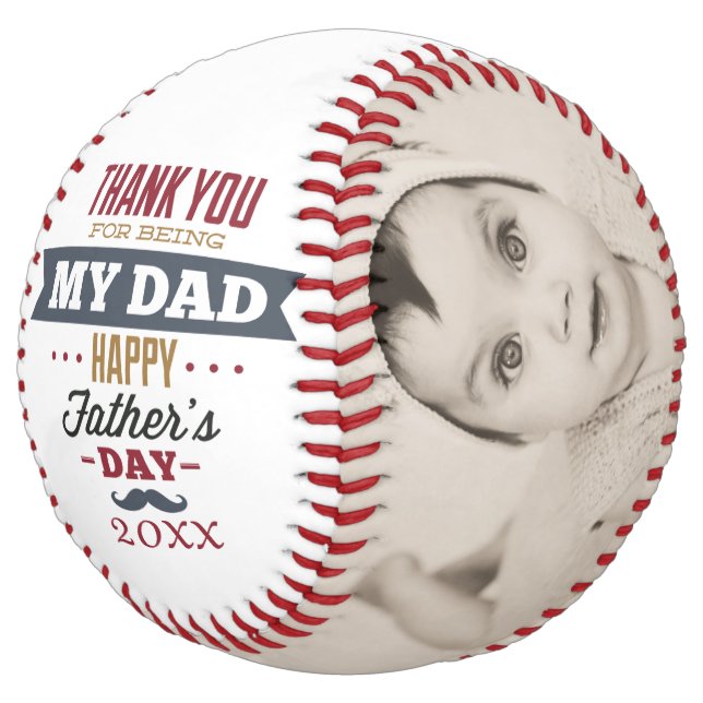 Thanks for being my Dad - Fathers Day Personalised Softball (Angled)