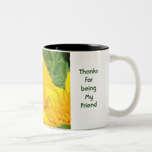 Thanks for being My Friend! Coffee Cup Mug Floral