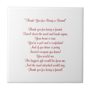 Thanks for Being My Friend - Tile / Trivet