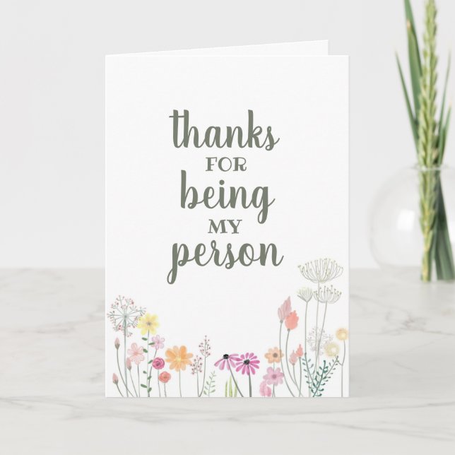 Thanks for being my person  card (Front)