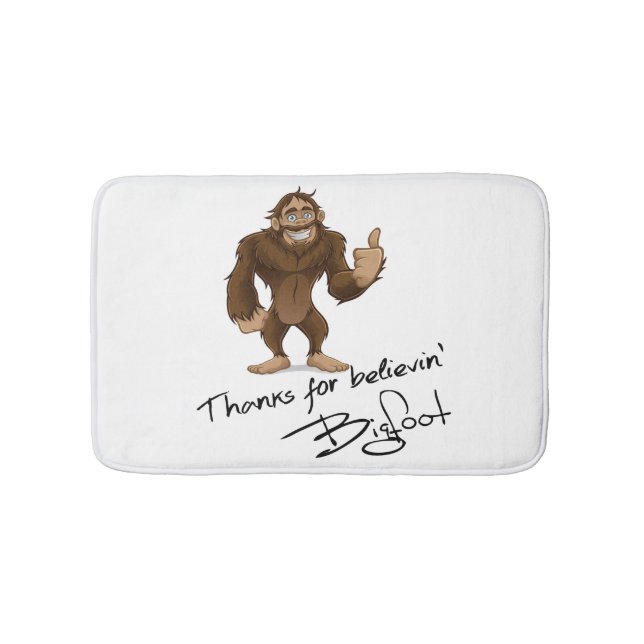 Thanks For Believin' Bigfoot Autograph Bath Mat (Front)