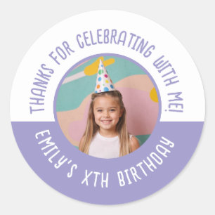 Thanks for Celebrating with Me Birthday Photo Classic Round Sticker