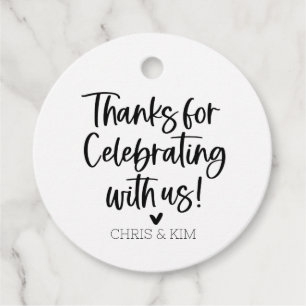 Thanks for Celebrating with Us Circle Favour Tags