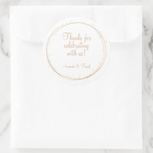 Thanks for Celebrating with Us Wedding Classic Round Sticker