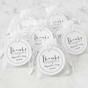 Thanks For Celebrating With Us! Wedding Thank You Favour Tags