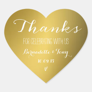 Thanks For Celebrating With Us! Wedding Thank You Heart Sticker