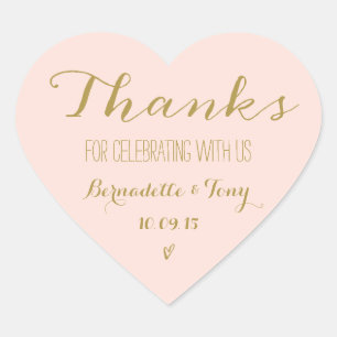 Thanks For Celebrating With Us! Wedding Thank You Heart Sticker