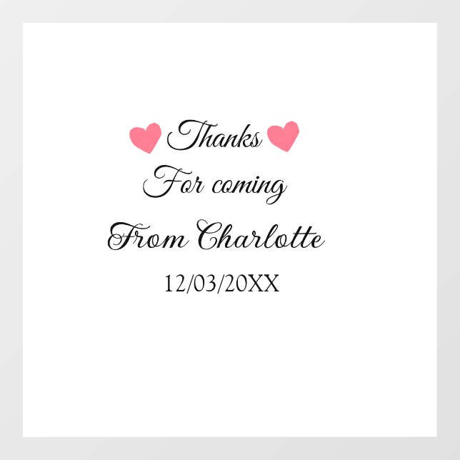 thanks for coming add name text message  (Sheet)