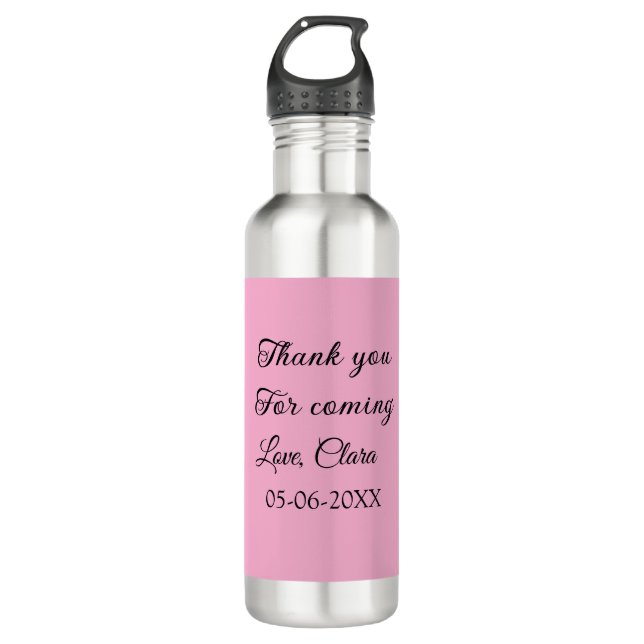 thanks for coming add name text message  710 ml water bottle (Front)