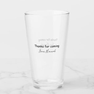 thanks for coming add name text message babyshower glass