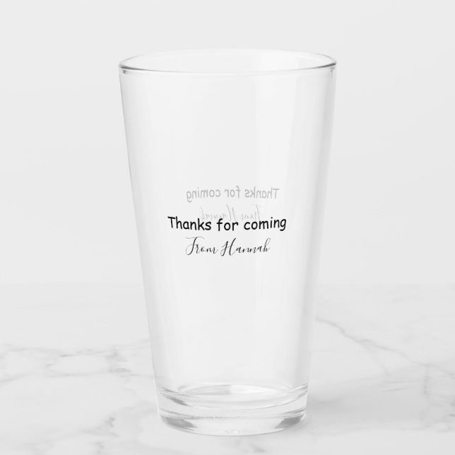 thanks for coming add name text message babyshower glass (Front)