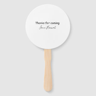 thanks for coming add name text message babyshower hand fan