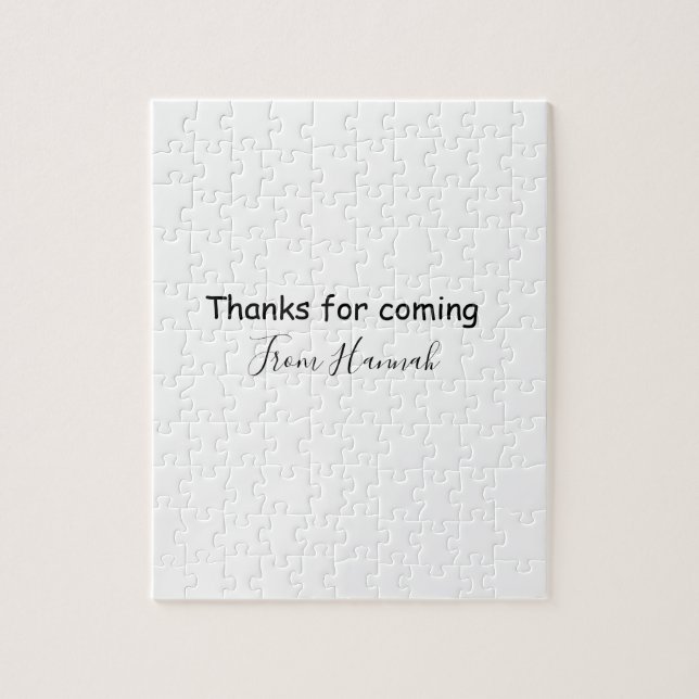 thanks for coming add name text message babyshower jigsaw puzzle (Vertical)