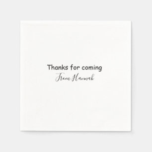 thanks for coming add name text message babyshower napkin