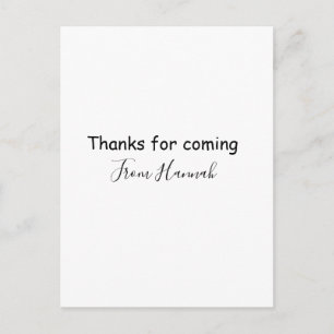 thanks for coming add name text message babyshower postcard