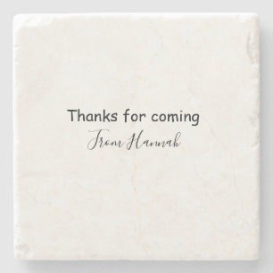 thanks for coming add name text message babyshower stone coaster