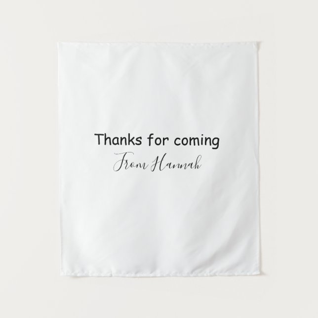 thanks for coming add name text message babyshower tapestry (Front)