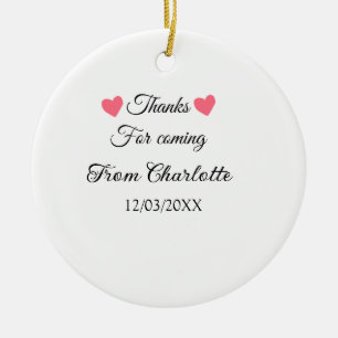 thanks for coming add name text message ceramic ornament