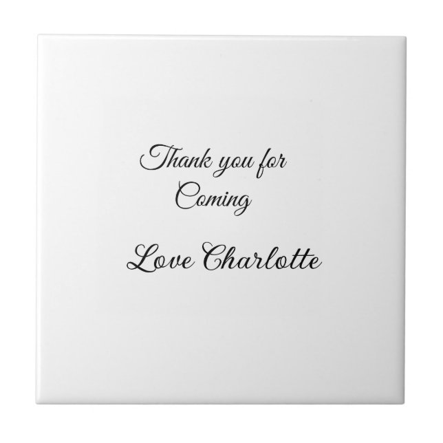thanks for coming add name text message  ceramic tile (Front)