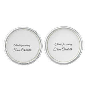 thanks for coming add name text message  cufflinks