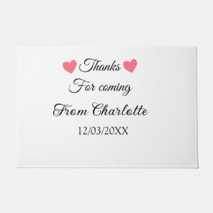 thanks for coming add name text message doormat