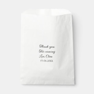 thanks for coming add name text message favour bag