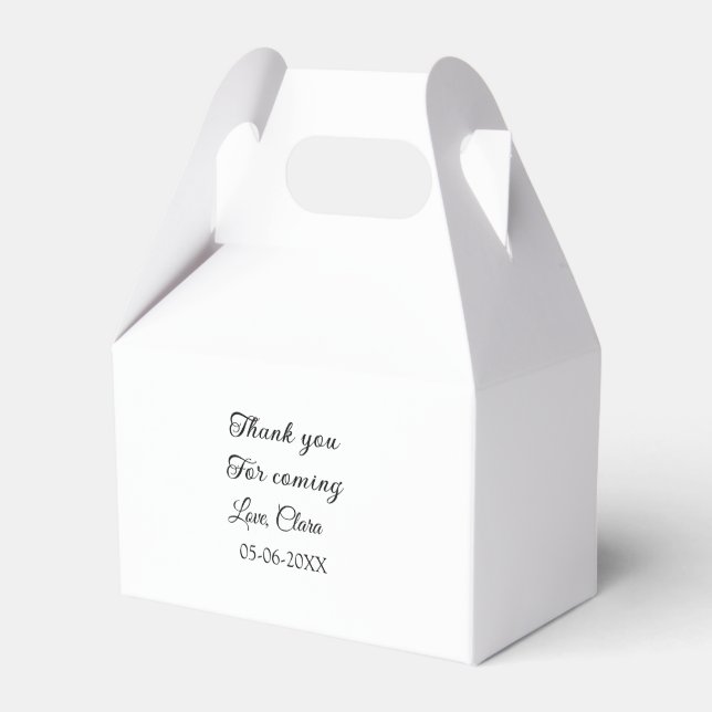 thanks for coming add name text message  favour box (Front Side)