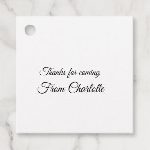 thanks for coming add name text message favour tags