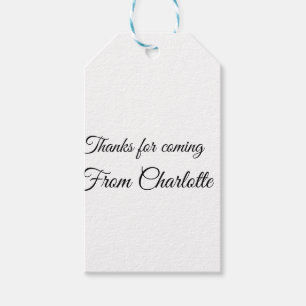 thanks for coming add name text message gift tags