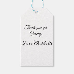 thanks for coming add name text message  gift tags