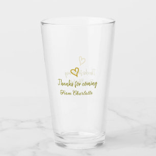 thanks for coming add name text message golden hea glass
