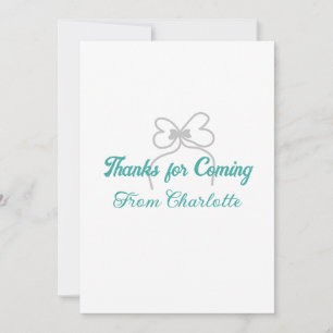 thanks for coming add name text message grey bow invitation