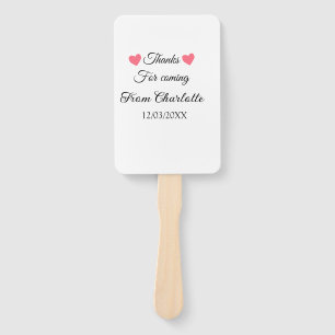 thanks for coming add name text message  hand fan