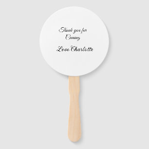 thanks for coming add name text message hand fan