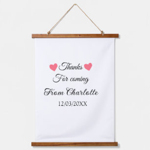 thanks for coming add name text message  hanging tapestry