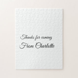 thanks for coming add name text message jigsaw puzzle