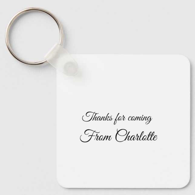 thanks for coming add name text message  key ring (Front)