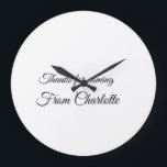 thanks for coming add name text message  large clock<br><div class="desc">Design</div>