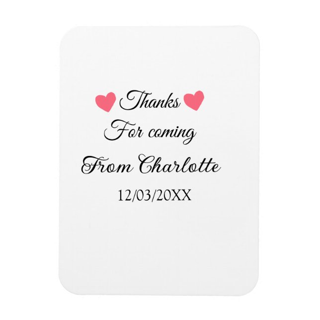 thanks for coming add name text message  magnet (Vertical)