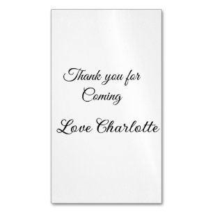 thanks for coming add name text message  	Magnetic business card