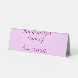 thanks for coming add name text message mauve