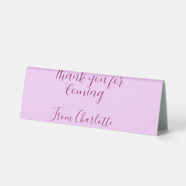 thanks for coming add name text message mauve (Front)