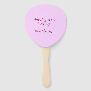 thanks for coming add name text message mauve hand fan