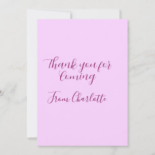 thanks for coming add name text message mauve invitation