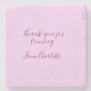 thanks for coming add name text message mauve stone coaster
