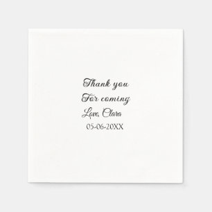 thanks for coming add name text message napkin
