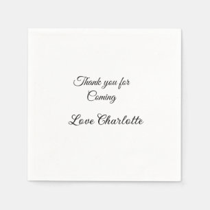 thanks for coming add name text message napkin