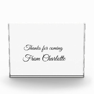 thanks for coming add name text message photo block