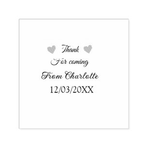 thanks for coming add name text message self-inking stamp