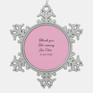 thanks for coming add name text message snowflake pewter christmas ornament